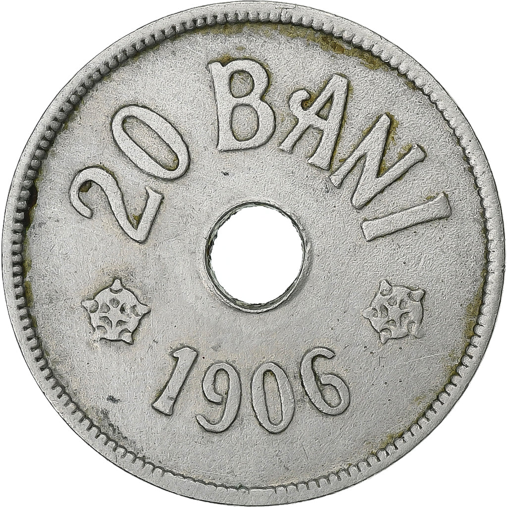 Rumanía, Carol I, 20 Bani, 1906, Hamburg, Cobre - níquel, BC+, KM:33