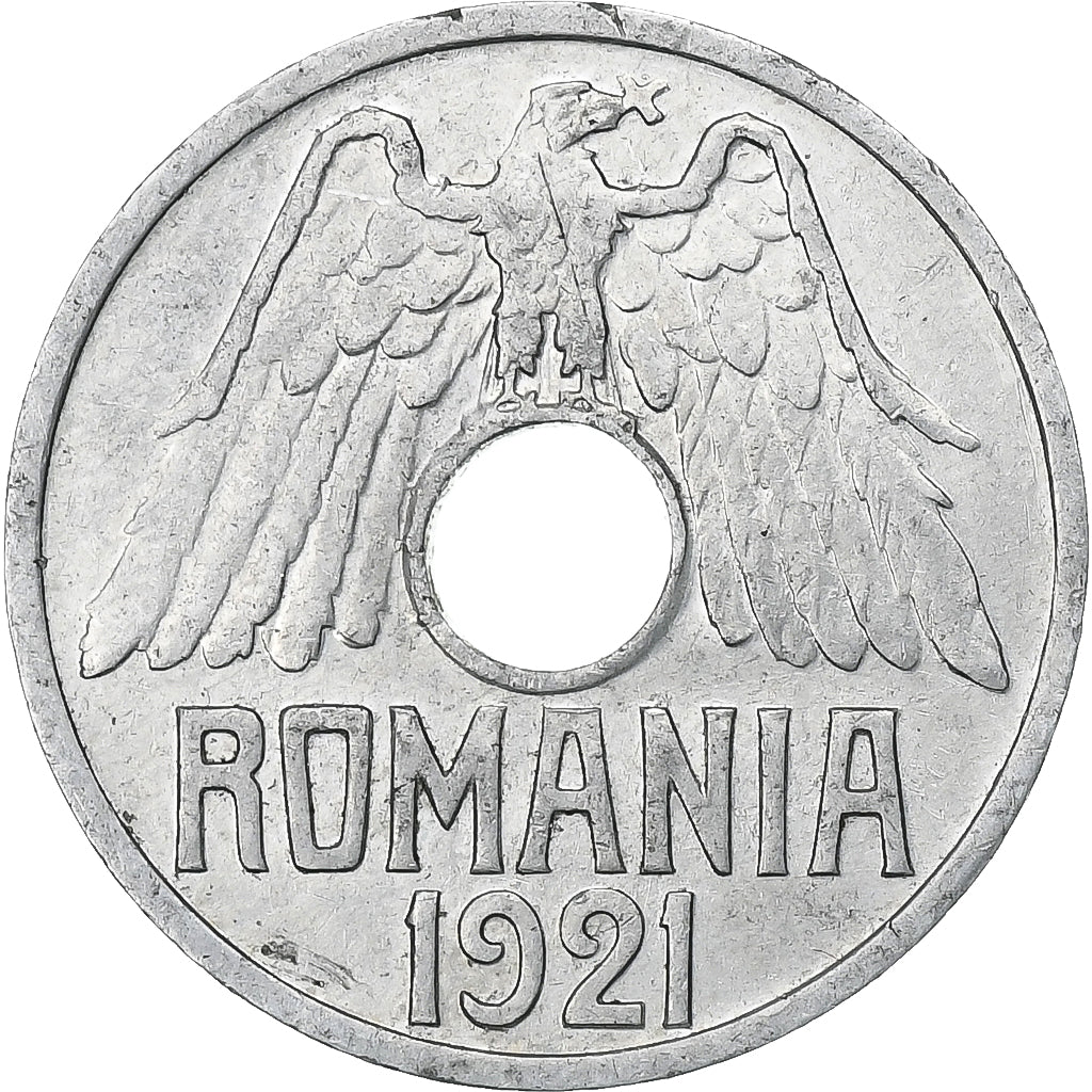 Rumanía, Ferdinand I, 25 Bani, 1921, Le Locle, Aluminio, BC+, KM:44