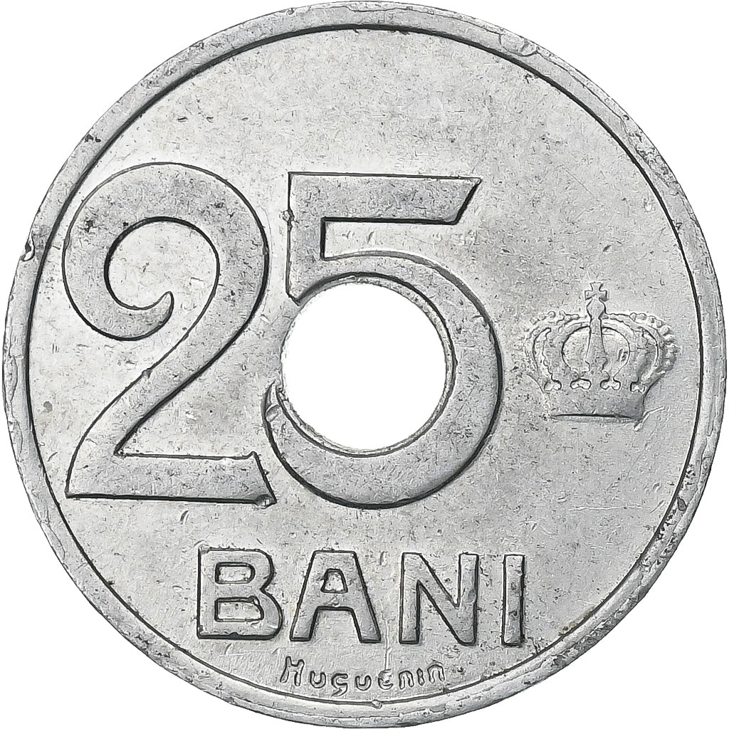 Rumanía, Ferdinand I, 25 Bani, 1921, Le Locle, Aluminio, BC+, KM:44