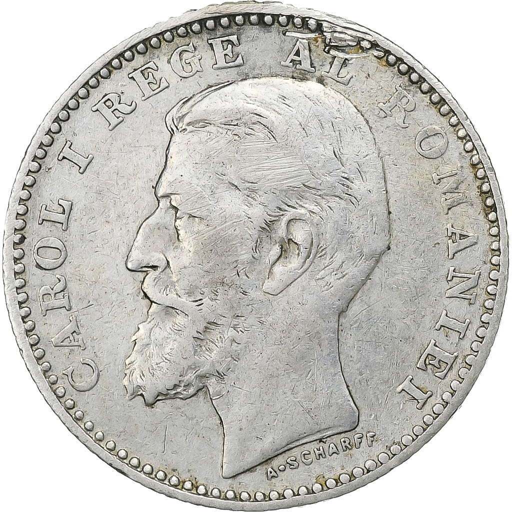 Romania, Carol I, 50 Bani, 1894, Brussels, Silver, VF(30-35), KM:23