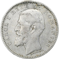 Romania, Carol I, 50 Bani, 1894, Brussels, Silver, VF(30-35), KM:23