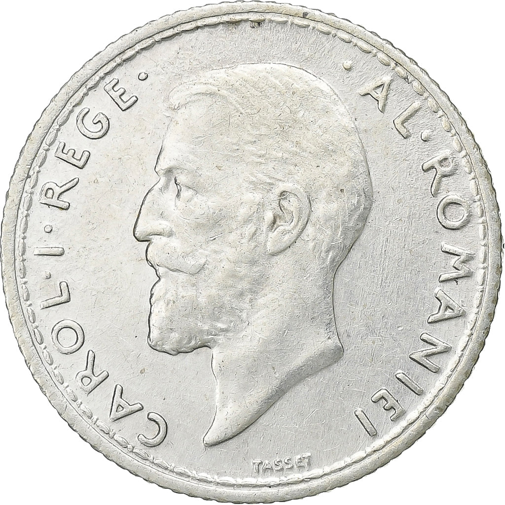 Rumanía, Carol I, 50 Bani, 1912, Brussels, Plata, MBC, KM:41