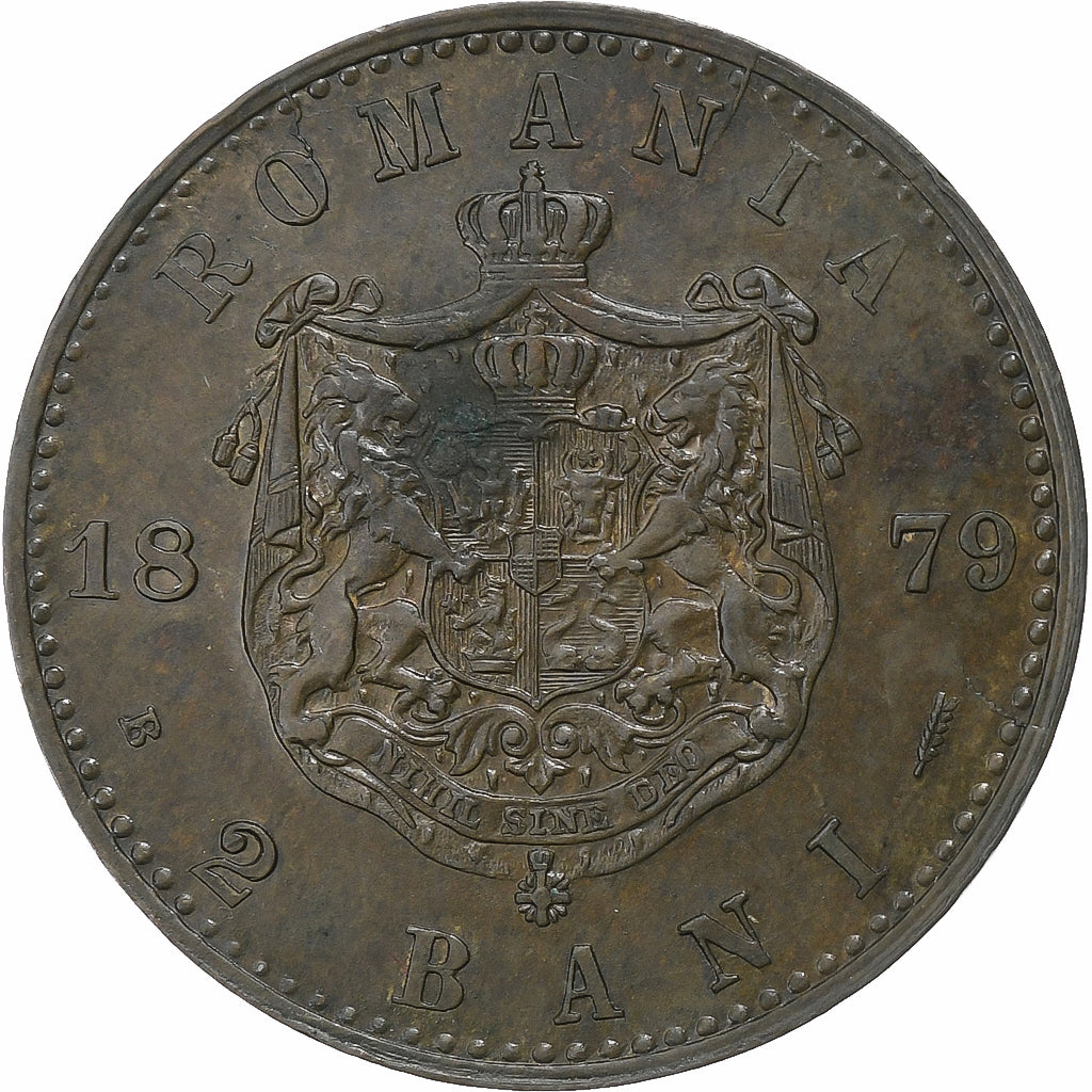Romania, Carol I, 2 Bani, 1879, Bucarest, Rame, SPL-, KM:11.2