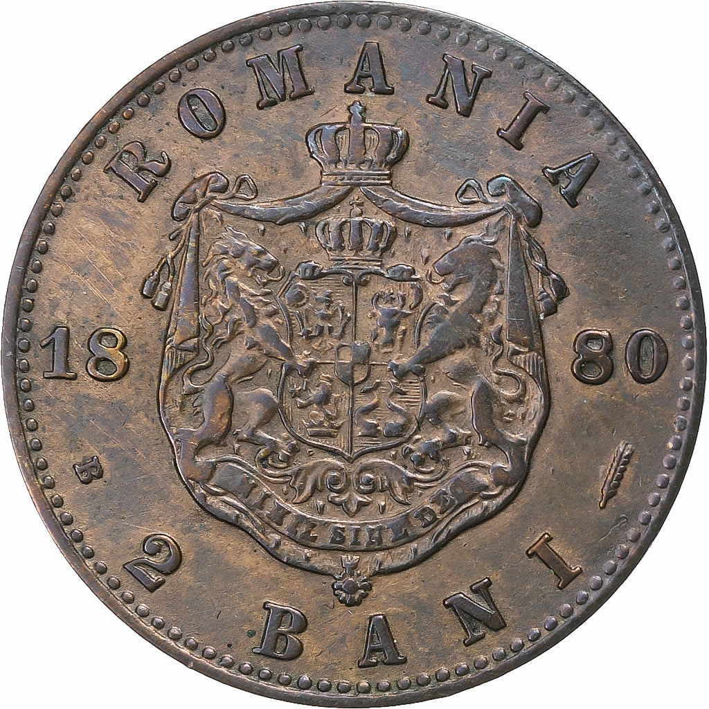 Romania, Carol I, 2 Bani, 1880, Bucarest, Rame, SPL-, KM:11
