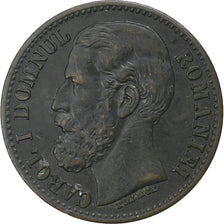 Romania, Carol I, 2 Bani, 1881, Bucarest, Rame, BB, KM:11