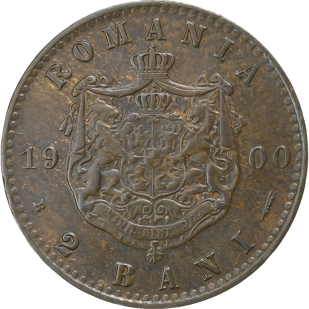 Rumanía, Carol I, 2 Bani, 1900, Hamburg, Bronce, BC+, KM:27