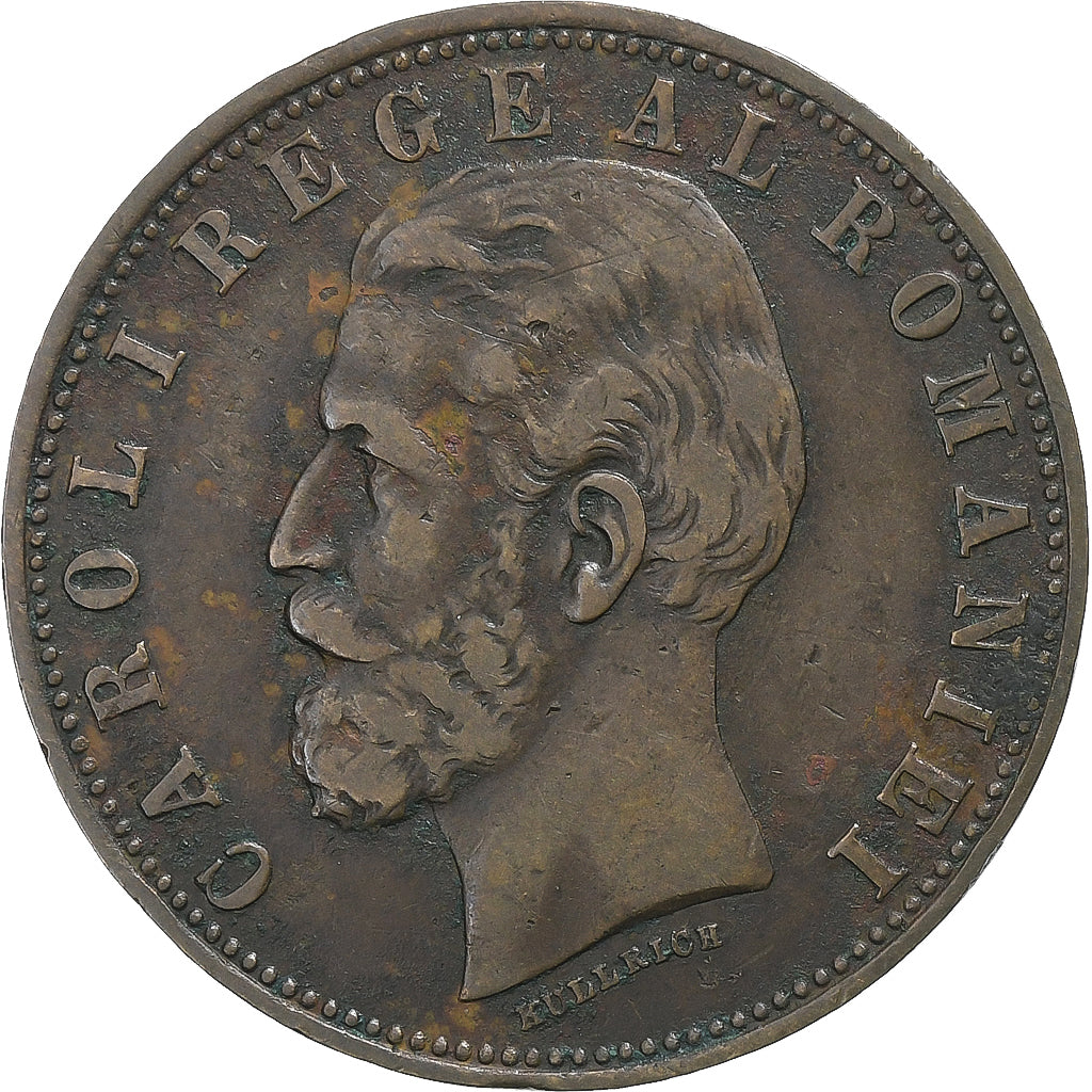 Rumanía, Carol I, 5 Bani, 1882, Bucarest, Cobre, BC+, KM:19