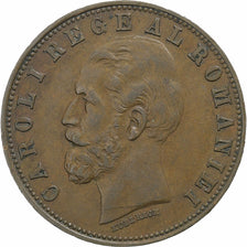 Roménia, Carol I, 5 Bani, 1884, Bucarest, Cobre, EF(40-45), KM:19