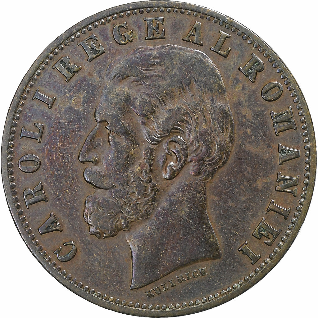 Rumanía, Carol I, 5 Bani, 1884, Bucarest, Cobre, MBC+, KM:19