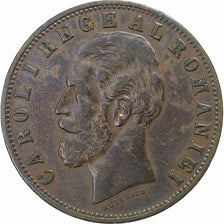 Romania, Carol I, 5 Bani, 1884, Bucarest, Rame, BB+, KM:19
