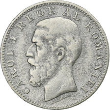 Romania, Carol I, 1 Leu, 1884, Bucarest, Silver, VF(20-25), KM:22