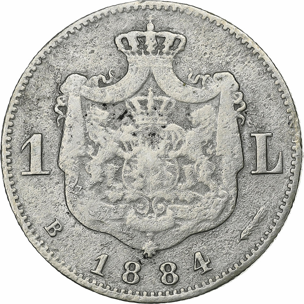 Romania, Carol I, 1 Leu, 1884, Bucarest, Silver, VF(20-25), KM:22