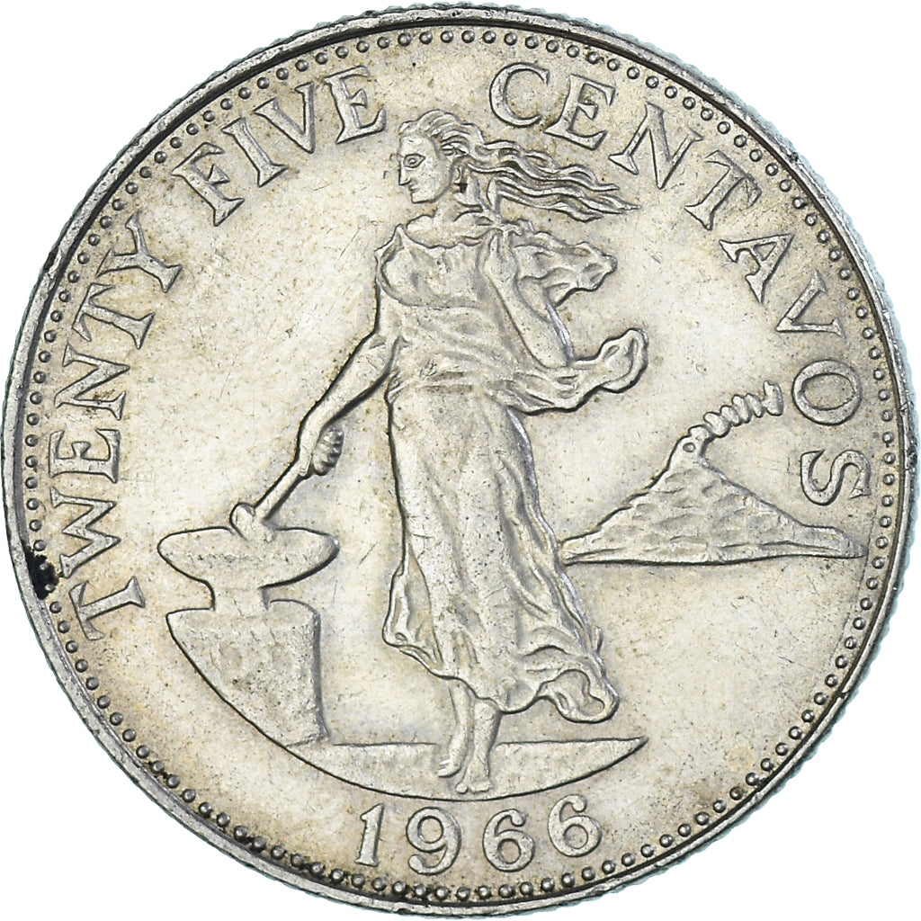 Münze, Philippinen, 25 Centavos, 1966
