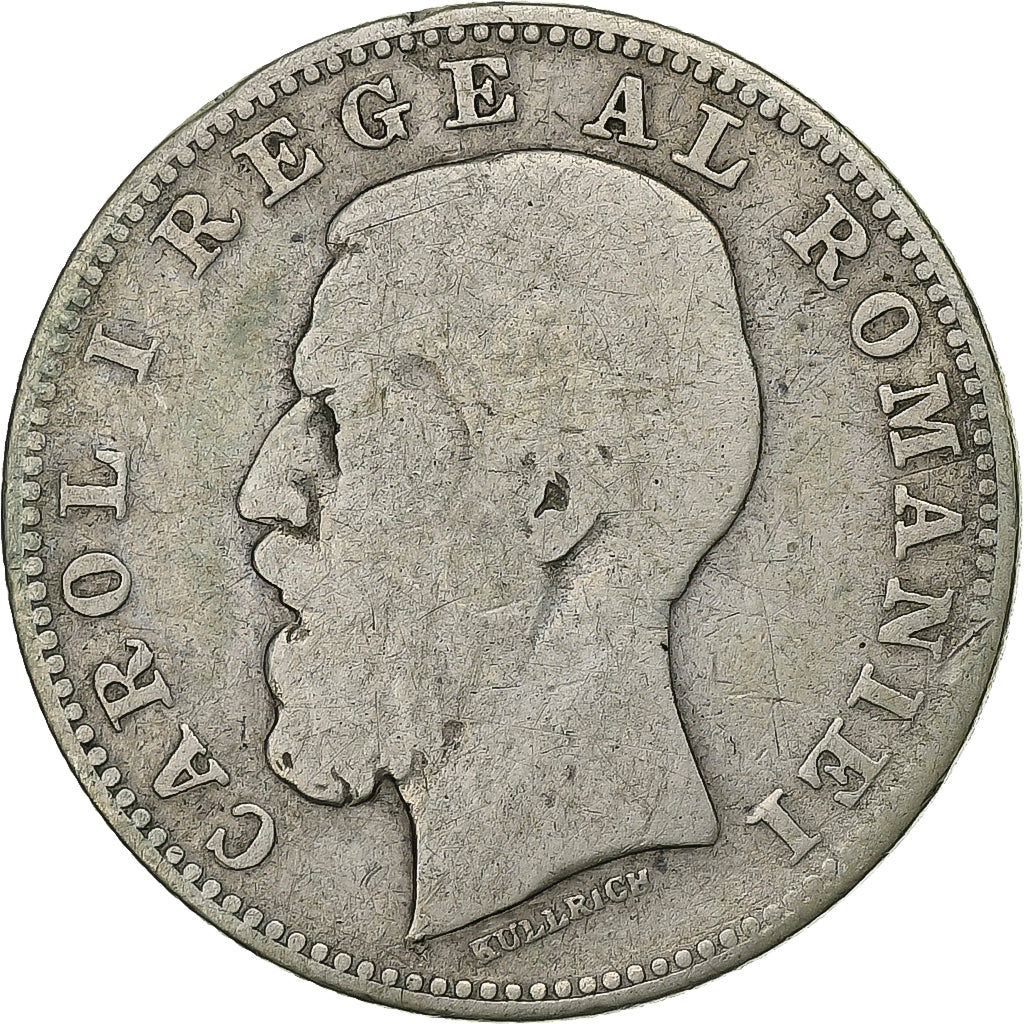 Roumanie, Carol I, 1 Leu, 1885, Bucarest, Rare, Argent, B+, KM:22