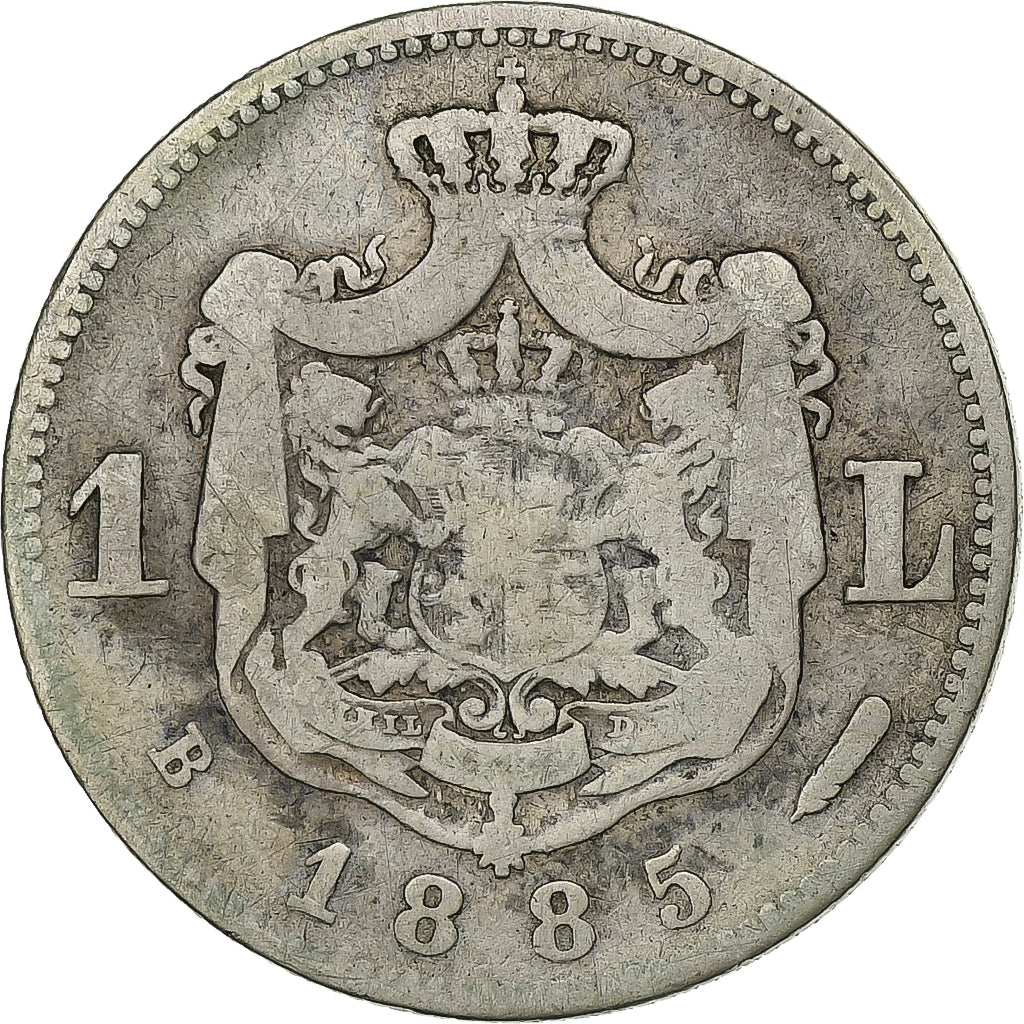 Roumanie, Carol I, 1 Leu, 1885, Bucarest, Rare, Argent, B+, KM:22