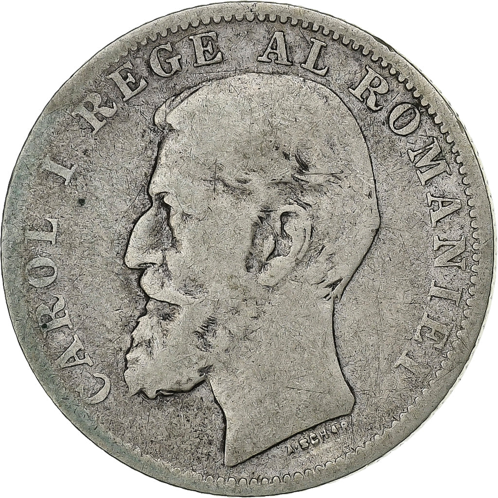Romania, Carol I, 1 Leu, 1894, Brussels, Silver, VF(20-25), KM:24