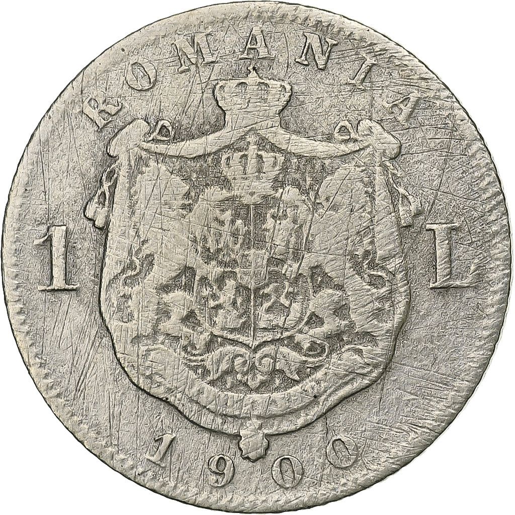 Romania, Carol I, 1 Leu, 1900, Hamburg, Silver, VF(20-25), KM:24