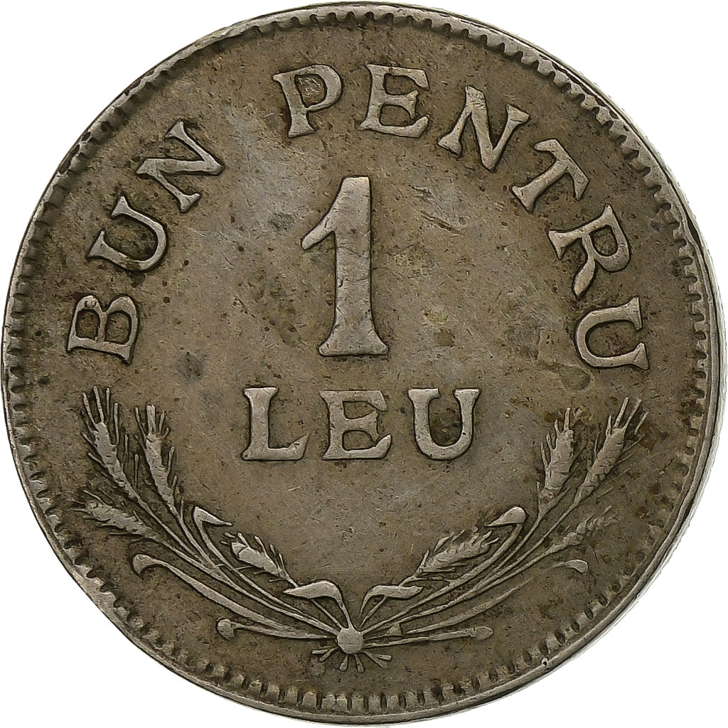 Rumanía, Ferdinand I, 1 Leu, 1924, Brussels, Cobre - níquel, BC+, KM:46