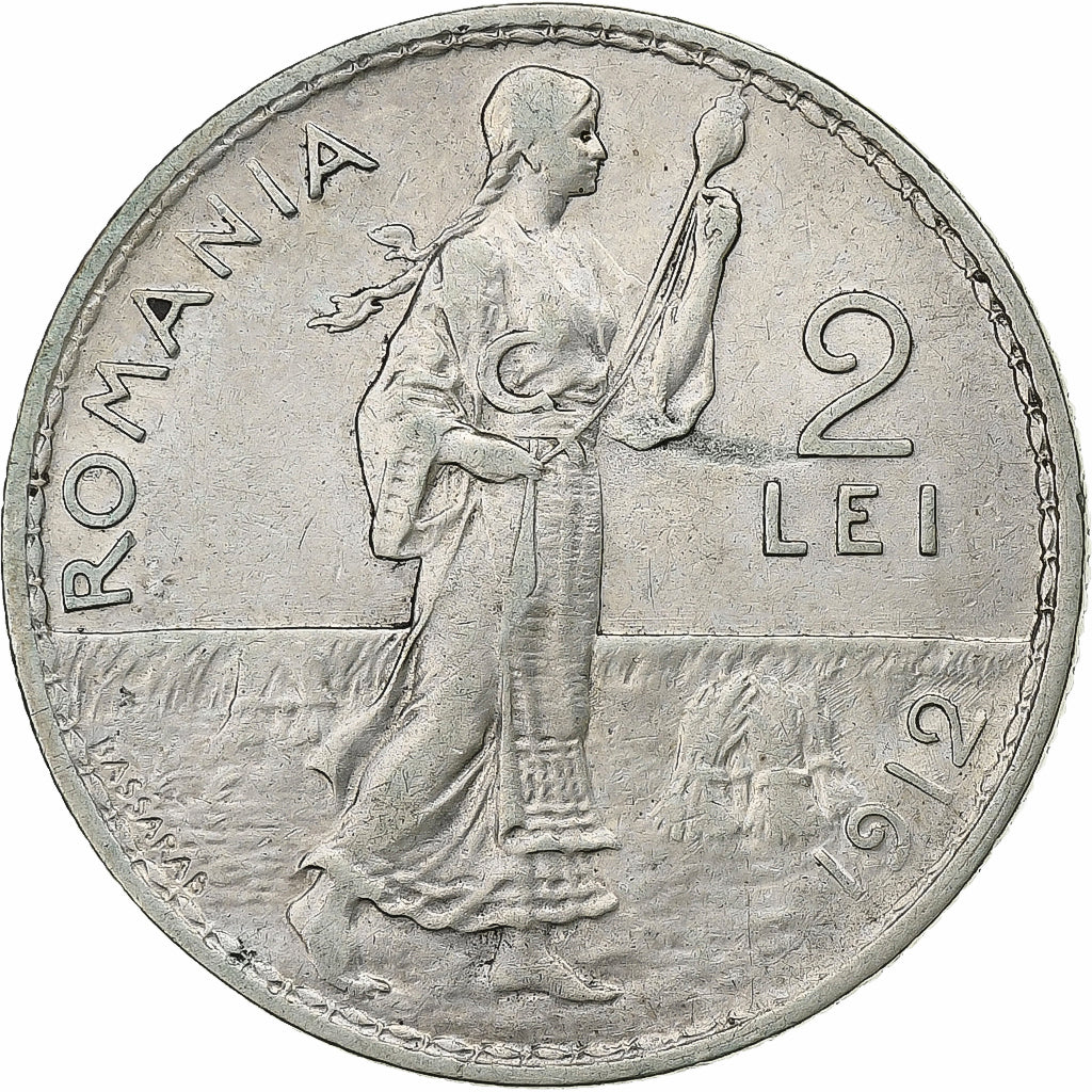 Romania, Carol I, 2 Lei, 1912, Brussels, Silver, VF(30-35), KM:43