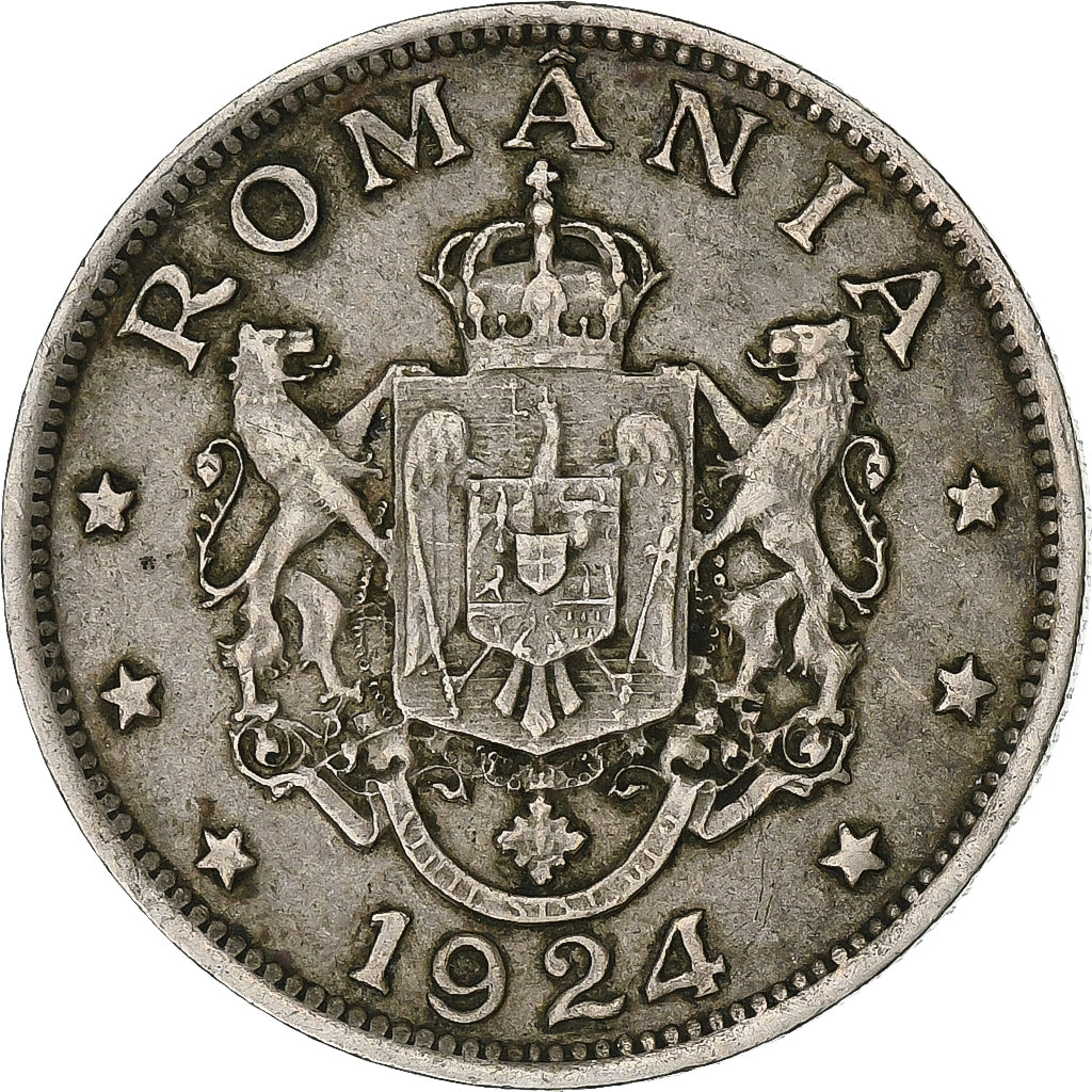 Rumunia, Ferdinand I, 2 Lei, 1924, Poissy, Miedź-Nikiel, EF(40-45), KM:47