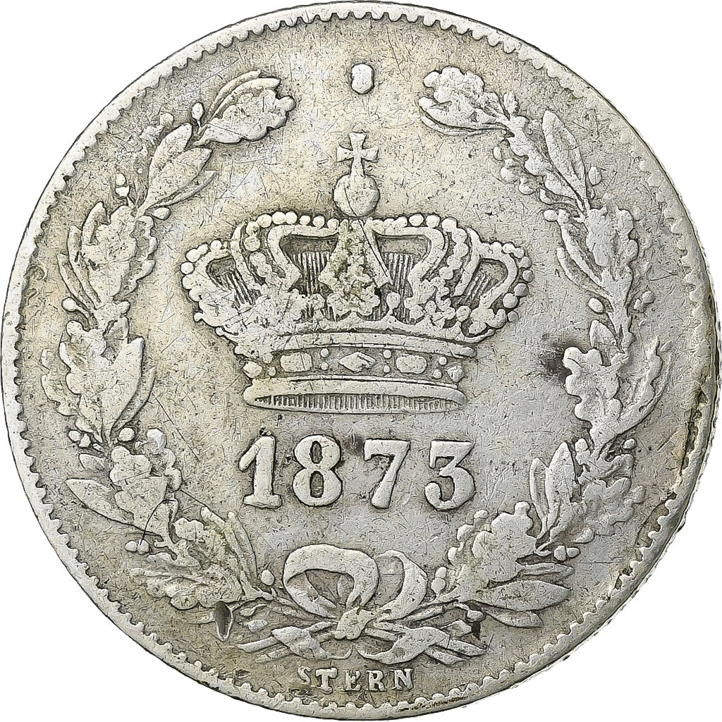 Romania, Carol I, 50 Bani, 1873, Brussels, Silver, VF(30-35), KM:9