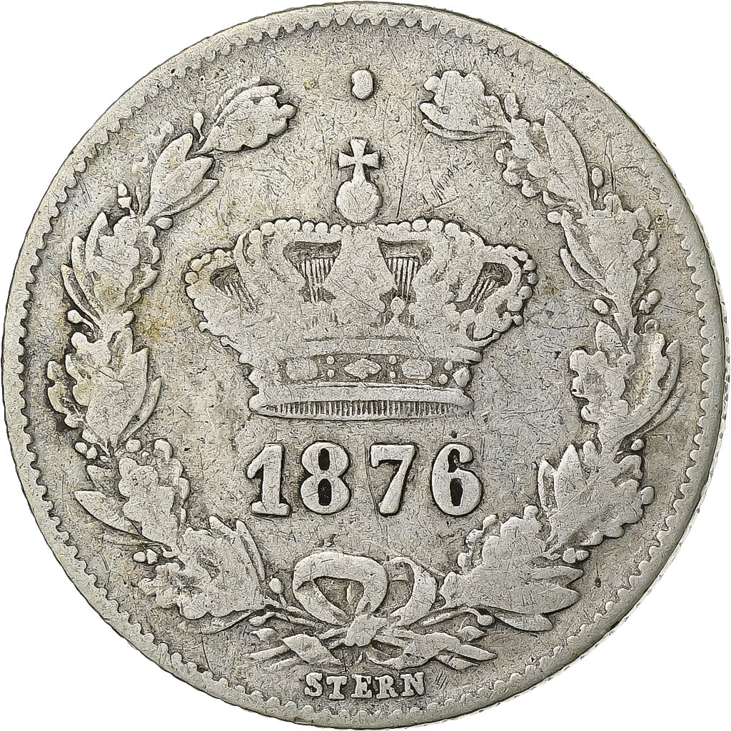 Romania, Carol I, 50 Bani, 1876, Brussels, Silver, VF(20-25), KM:9
