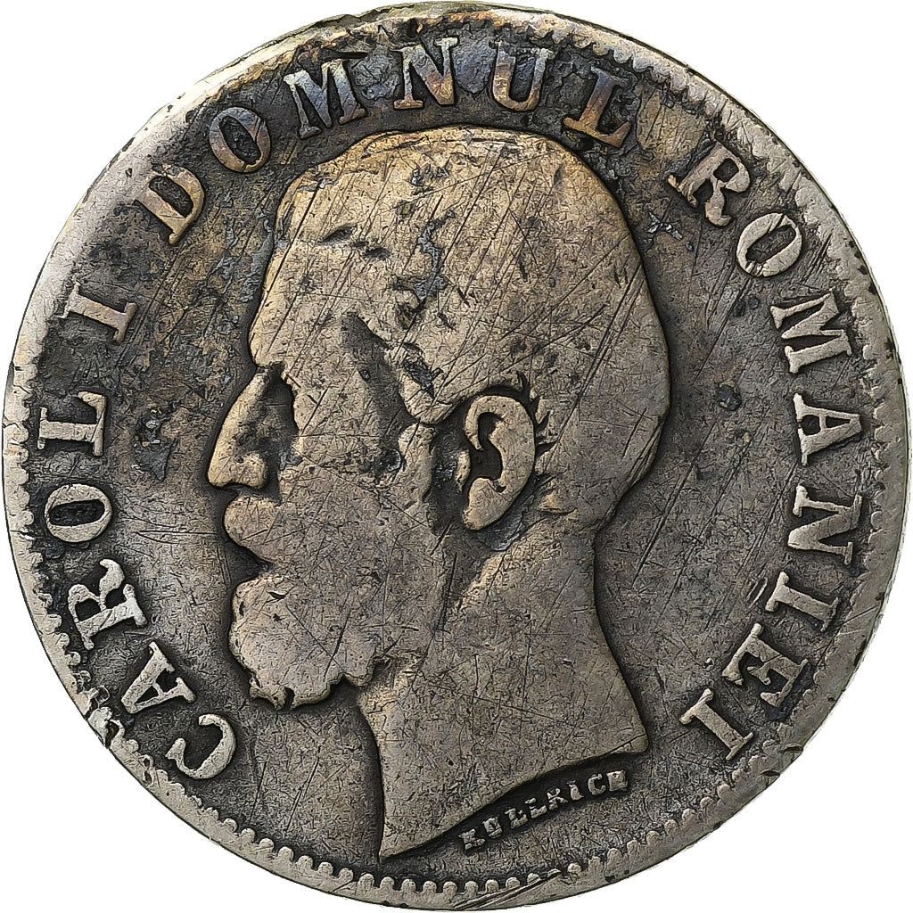 Romania, Carol I, 50 Bani, 1881, Vienna, Silver, VF(20-25), KM:13