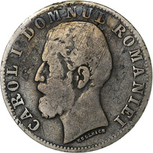 Romania, Carol I, 50 Bani, 1881, Vienna, Silver, VF(20-25), KM:13