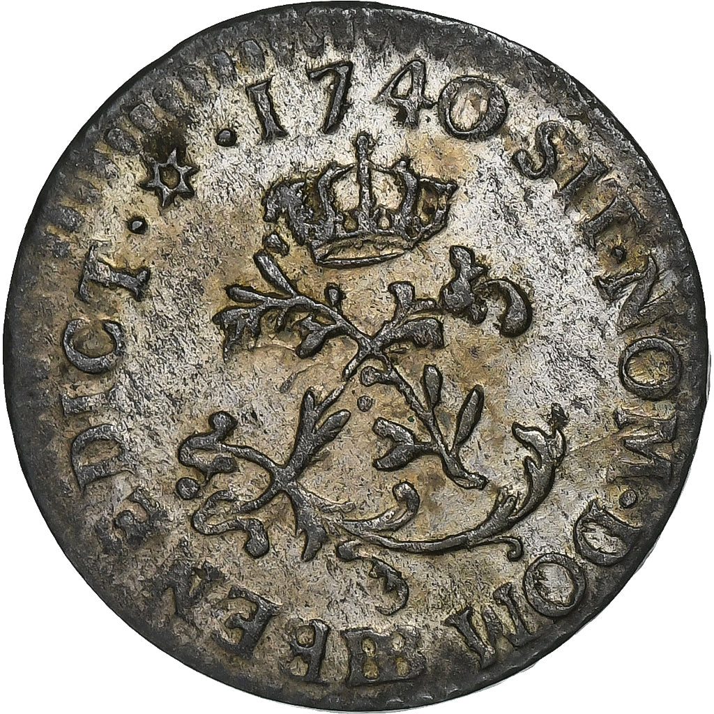 França, Louis XV, Sol, 1740, Strasbourg, Lingote, AU(55-58), Gadoury:278