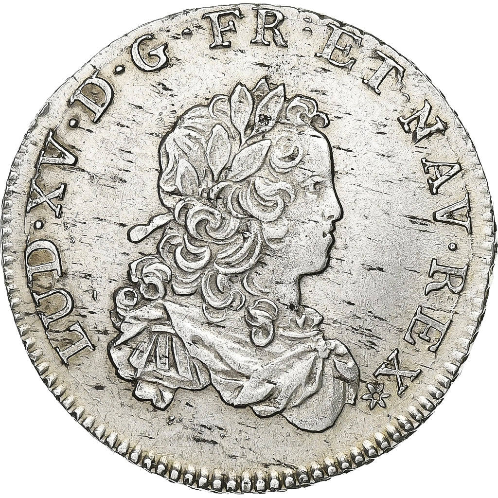 França, Louis XV, 1/3 écu de France, 1721, Caen, Flan neuf, Prata, MS(60-62)