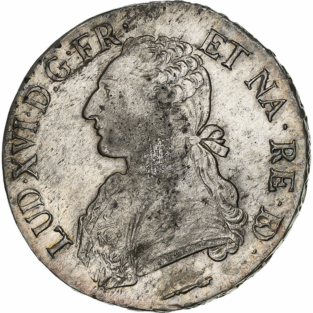 France, Louis XVI, Écu de Béarn aux branches d'olivier, 1786, Pau, Silver