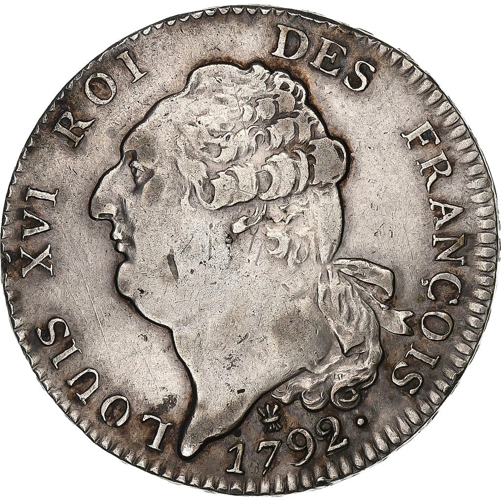 France, Louis XVI, Écu de 6 livres François, 1792 / AN 4, Limoges, Silver