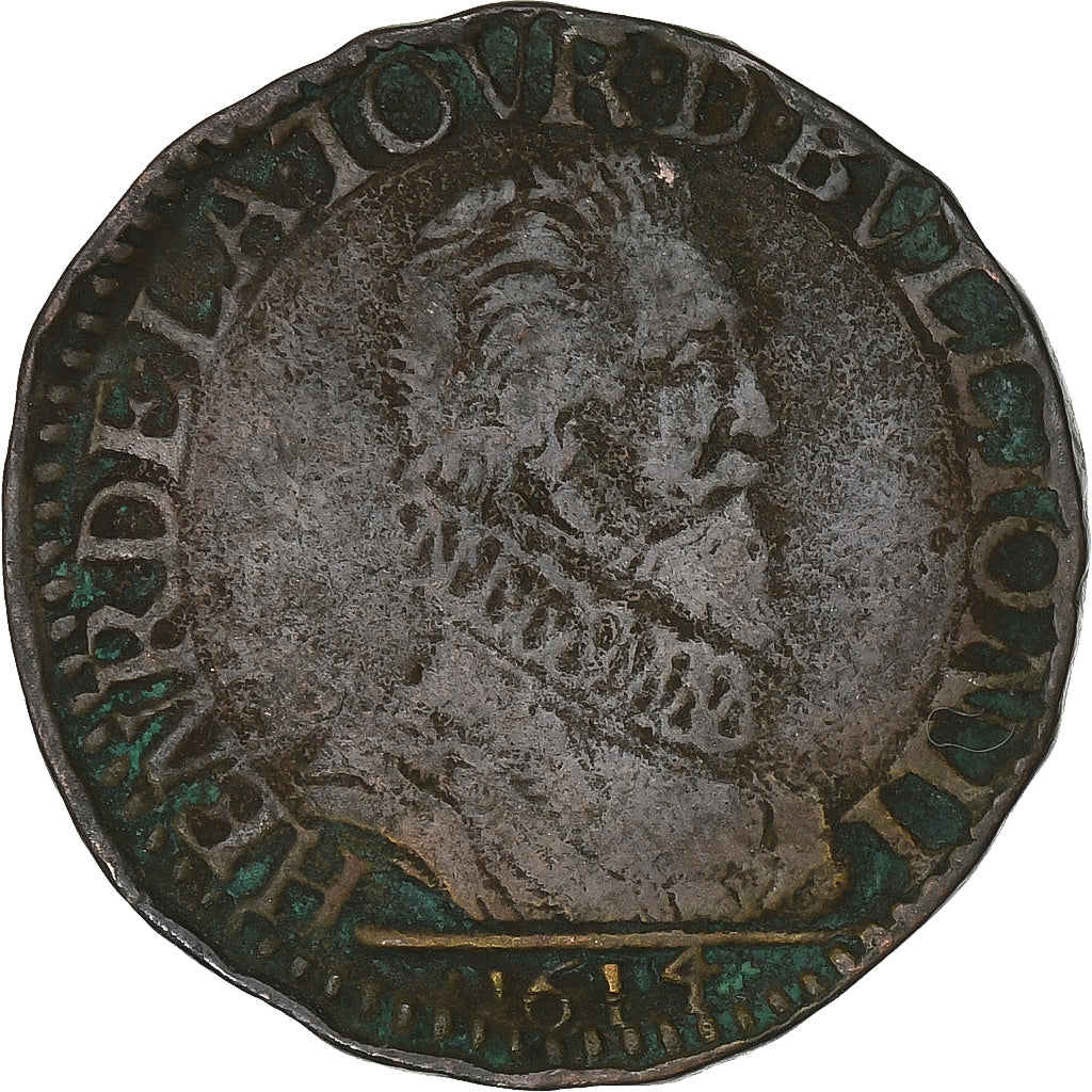Principato di Sedan, Henri de la Tour d'Auvergne, Liard, 1614, Raucourt, Rame
