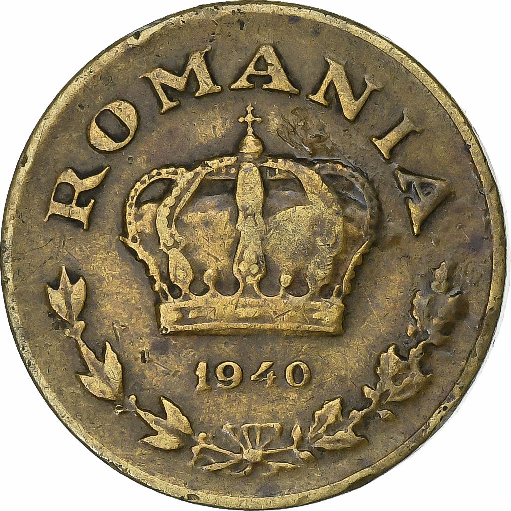 Rumanía, Carol II, 1 Leu, 1940, Bucarest, Nickel brass, BC+, KM:56