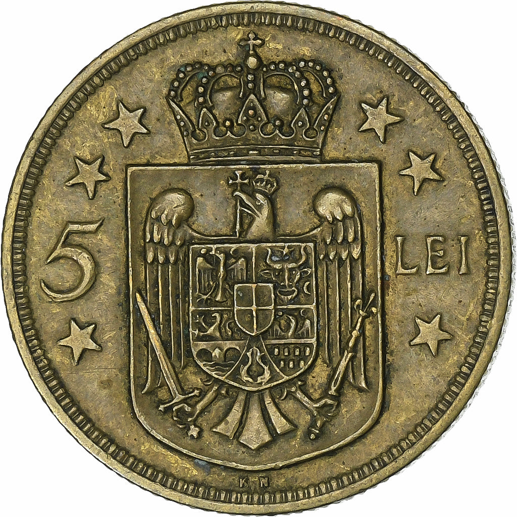 Roumanie, Mihai I, 5 Lei, 1930, Birmingham, Laiton de nickel, TTB, KM:48