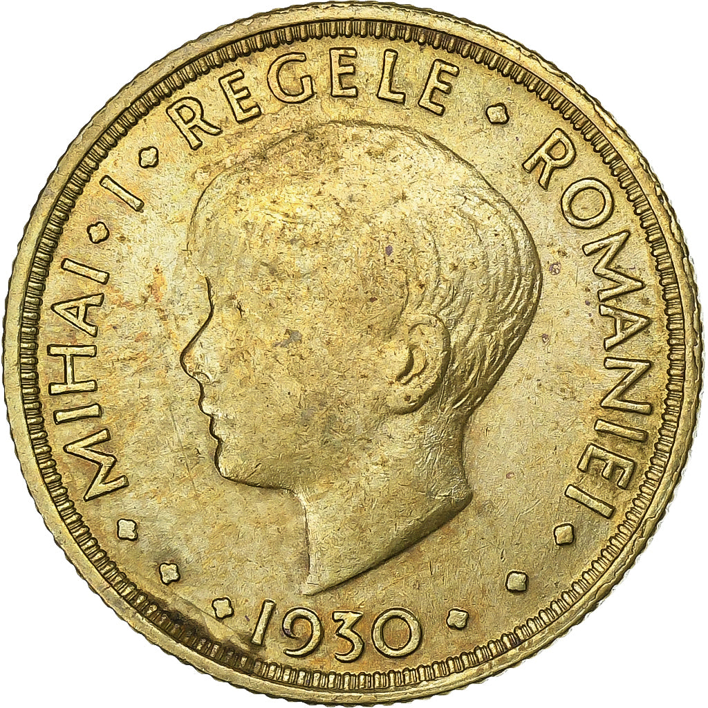 Rumanía, Mihai I, 5 Lei, 1930, Heaton, Nickel brass, MBC, KM:48