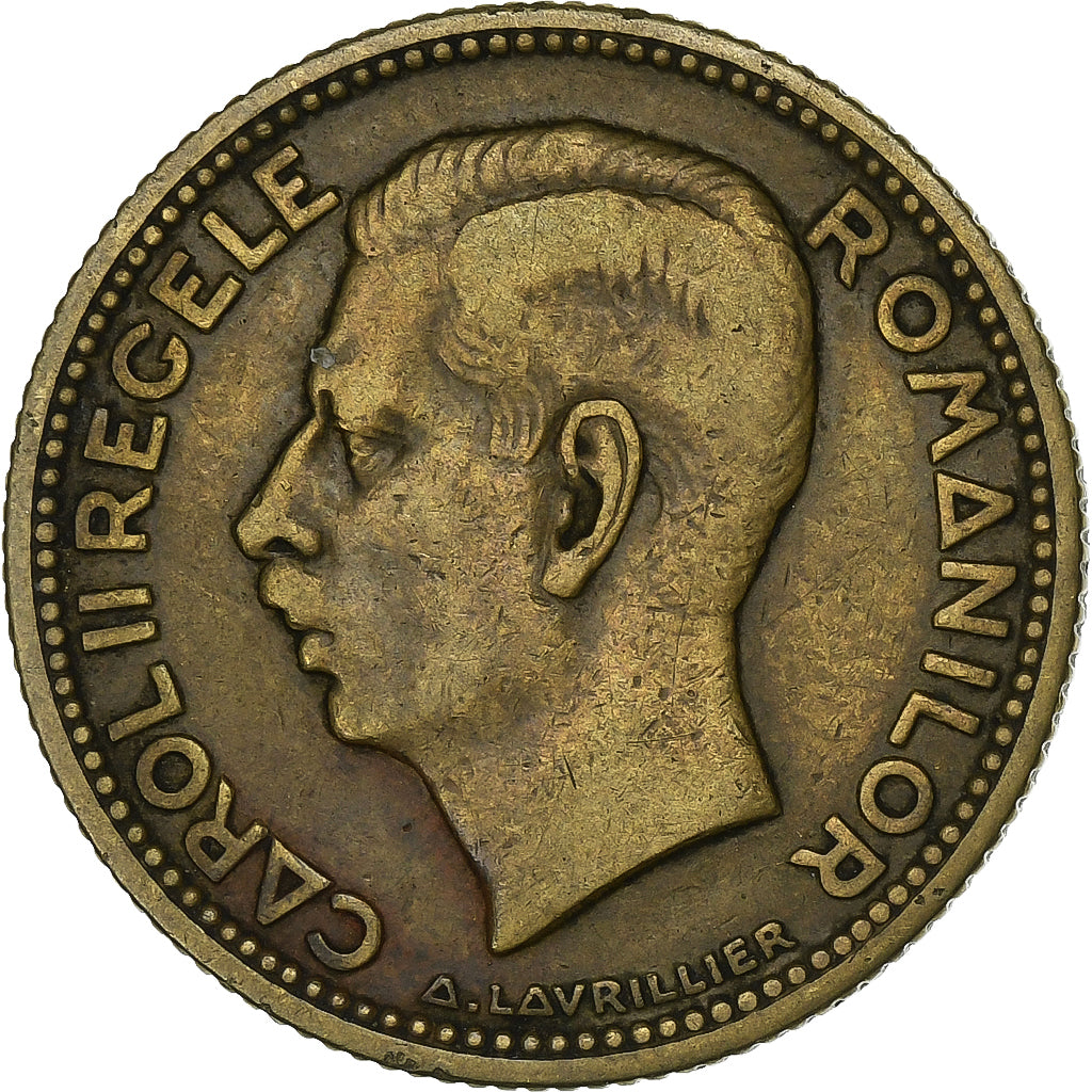 Romania, Carol II, 10 Lei, 1930, London, Nickel brass, VF(30-35), KM:49