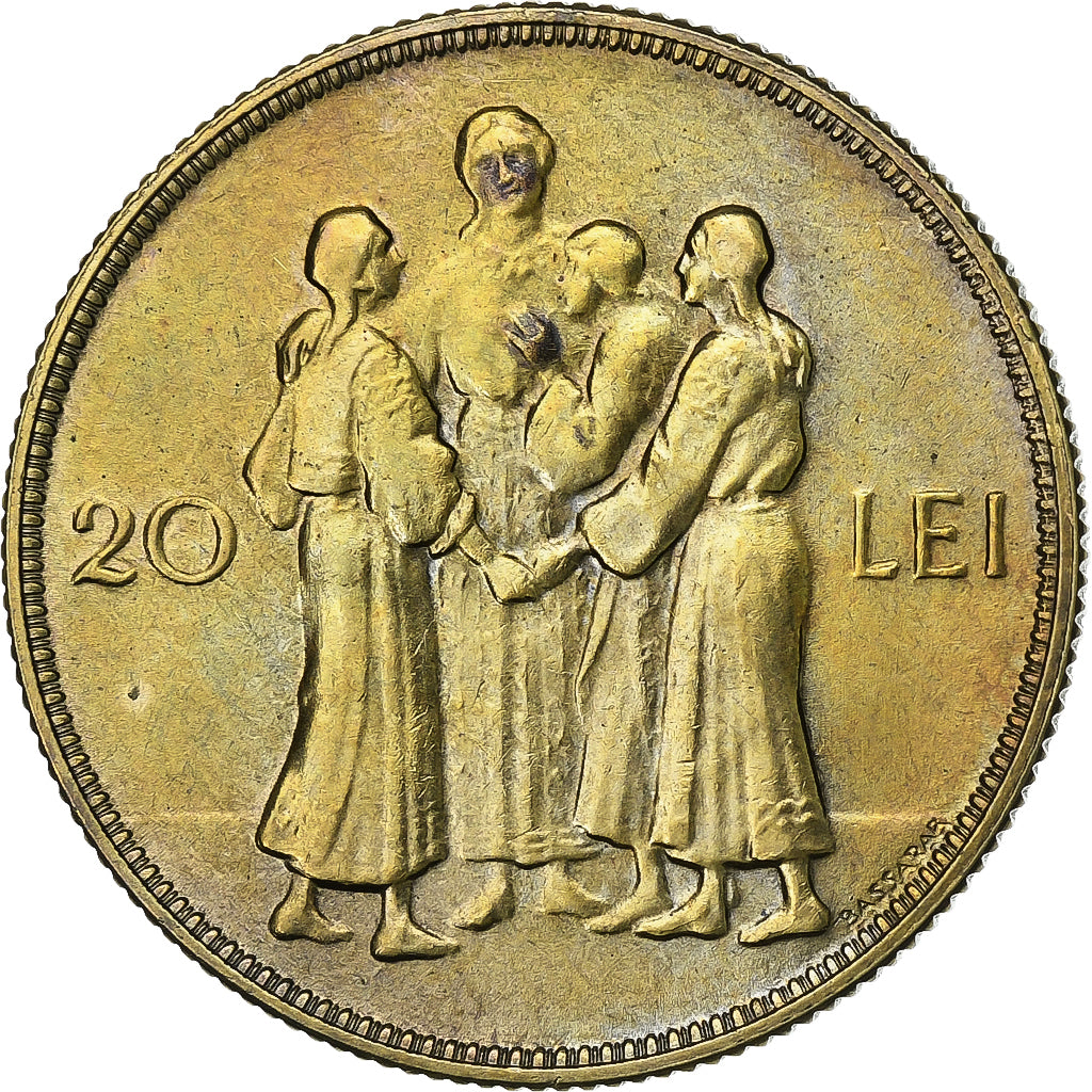 Romania, Mihai I, 20 Lei, 1930, London, Nickel brass, EF(40-45)