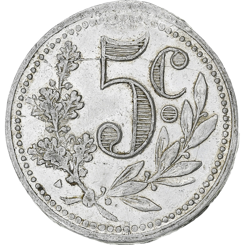 Francia, Chambre de Commerce d'Alger, 5 Centimes, 1916, MBC, Aluminio