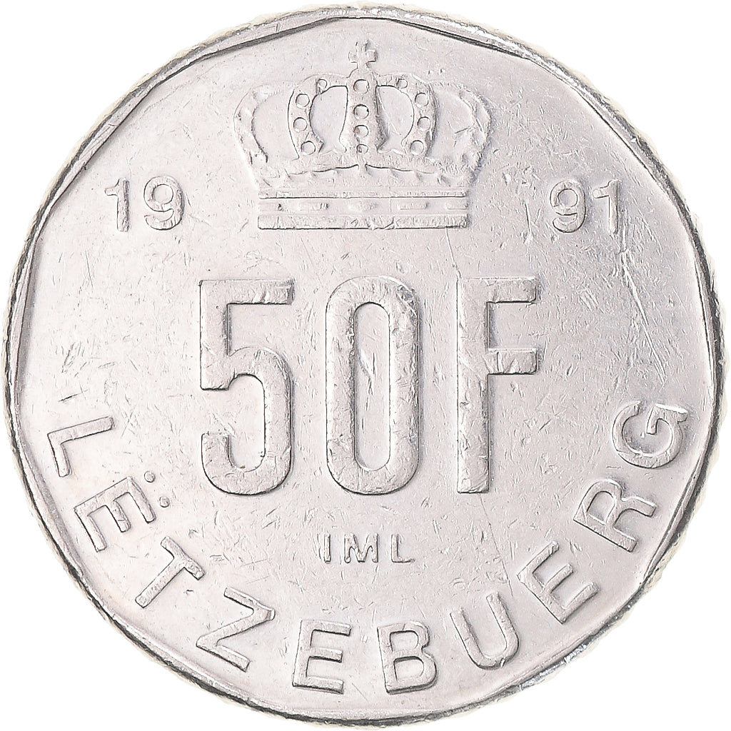 Moneta, Luksemburg, 50 Francs, 1991