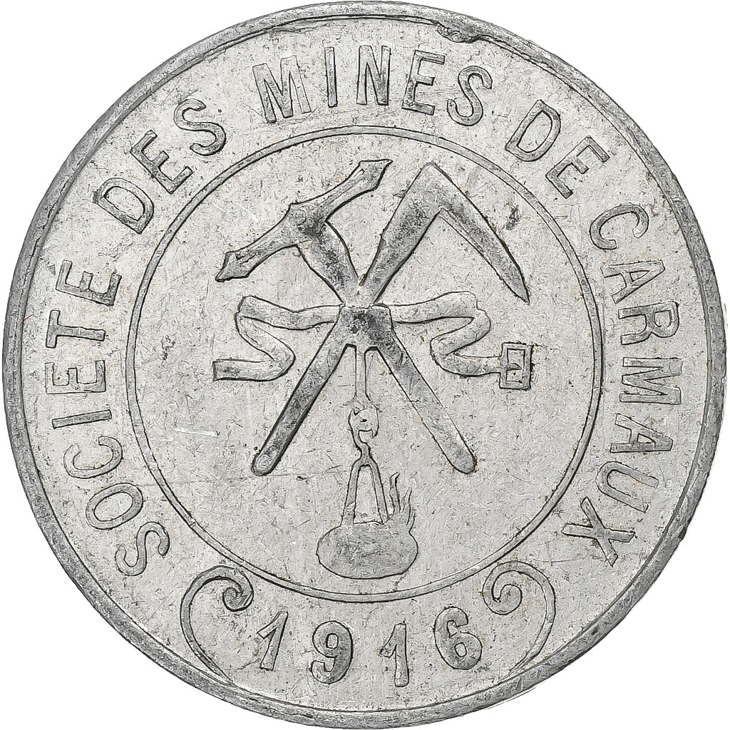 Francia, Mines de Carmaux, 5 Centimes, 1916, BB, Alluminio