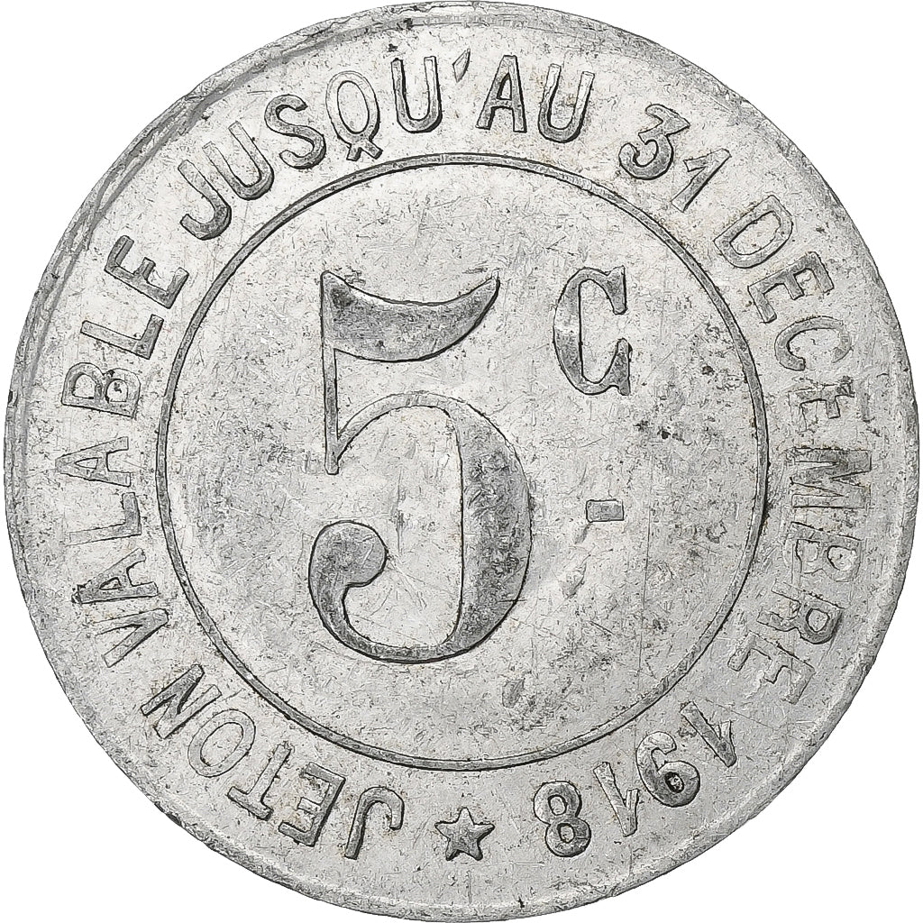 Francia, Mines de Carmaux, 5 Centimes, 1916, BB, Alluminio