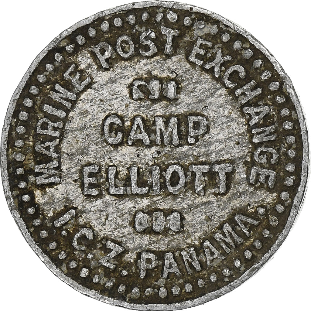 Panama, 5 Cents, Marine post exchange, 1905-1914, Aluminum, VF(20-25)