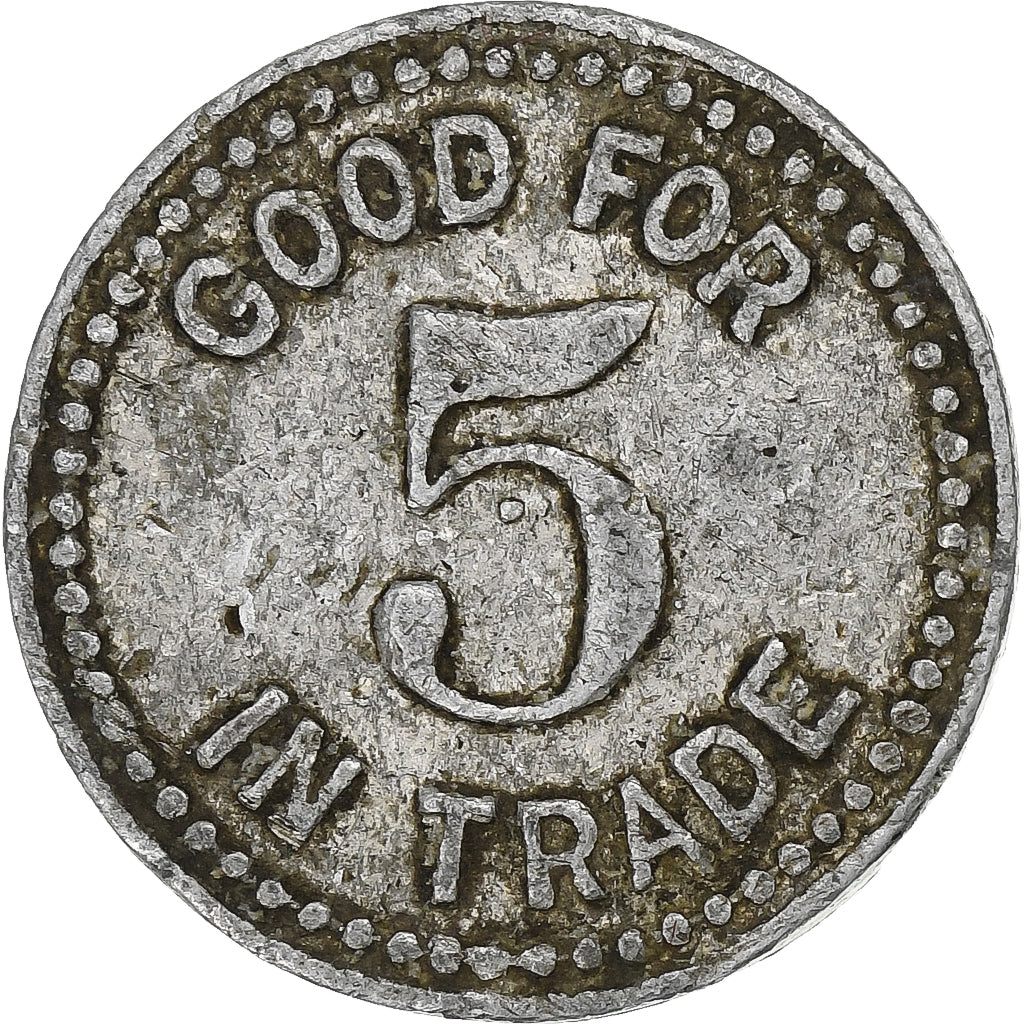 Panama, 5 Cents, Marine post exchange, 1905-1914, Aluminum, VF(20-25)