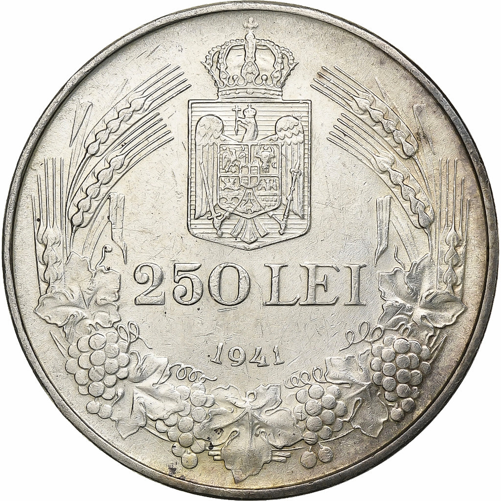 Romania, Mihai I, 250 Lei, 1941, Bucarest, Silver, AU(55-58), KM:59.2