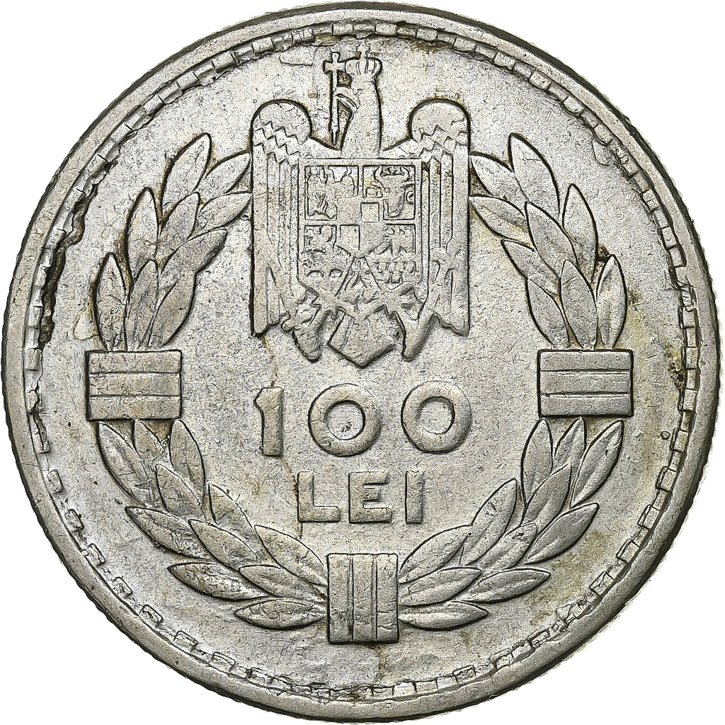 Romania, Carol II, 100 Lei, 1932, Heaton, Silver, EF(40-45), KM:52