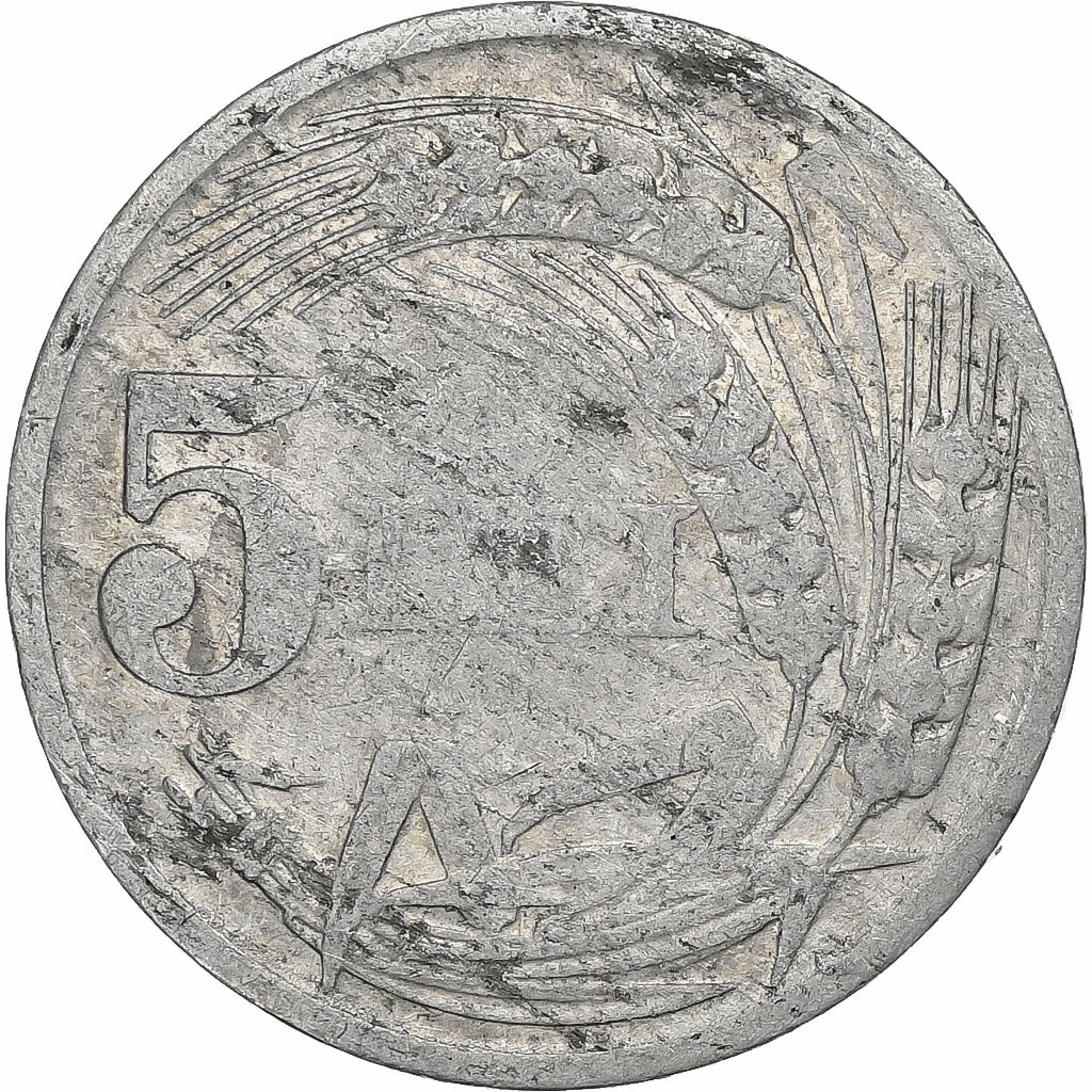 Romania, Mihai I, 5 Lei, 1947, Bucarest, Aluminum, VF(20-25), KM:75
