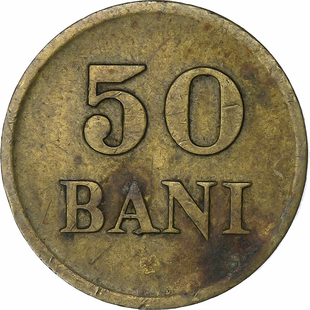 Rumanía, Mihai I, 50 Bani, 1947, Bucarest, Bronce, BC+, KM:72