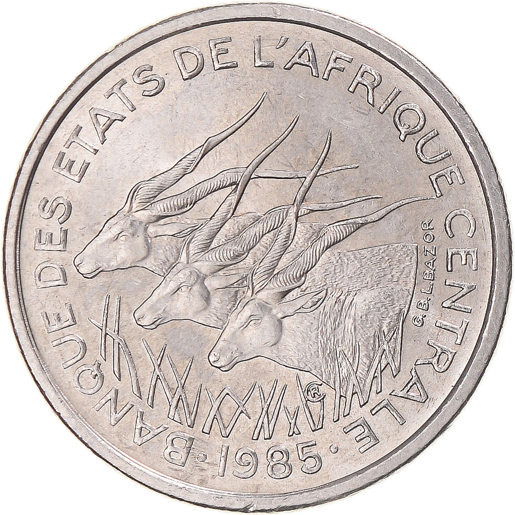 Coin, Central African States, 50 Francs, 1985