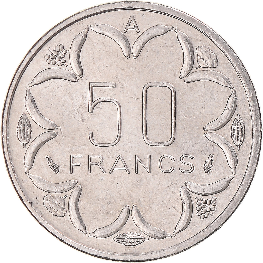 Coin, Central African States, 50 Francs, 1985